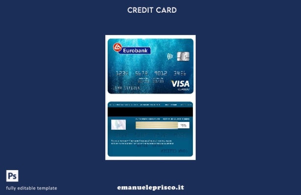 stile verificato Modello di carta classica per visto Grecia Eurobank Ergasias